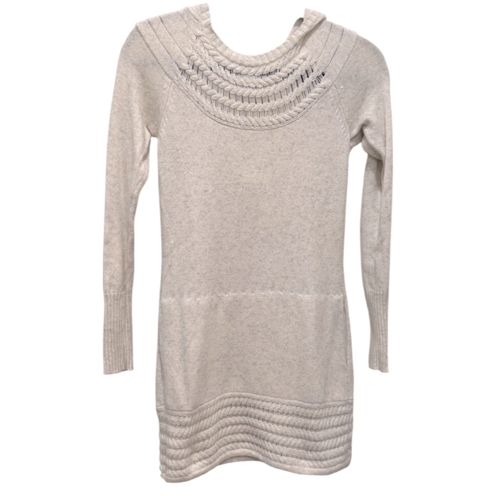 A/X Armani Exchange Cream Knit Hooded Mini Dress Women’s Small